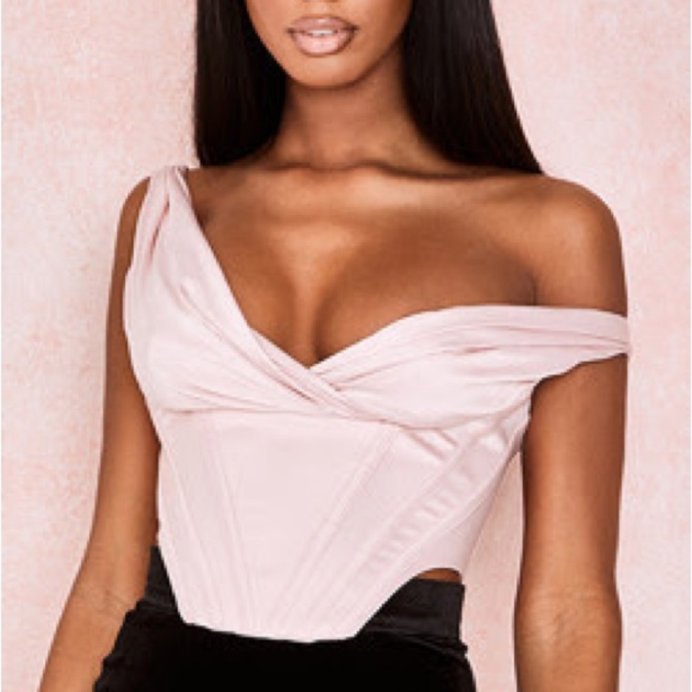 HOUSE OF CB GIUSEPPINA' BLUSH SATIN BUSTIER CORSET - Large